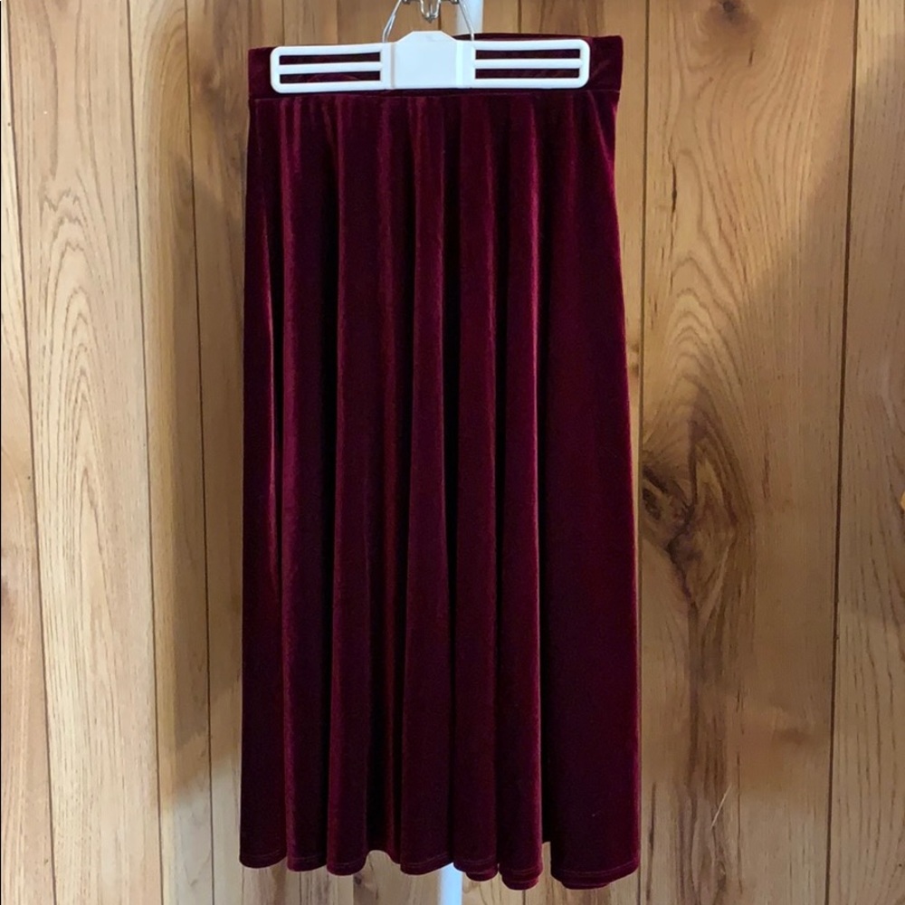 Maroon Velvet Skirt